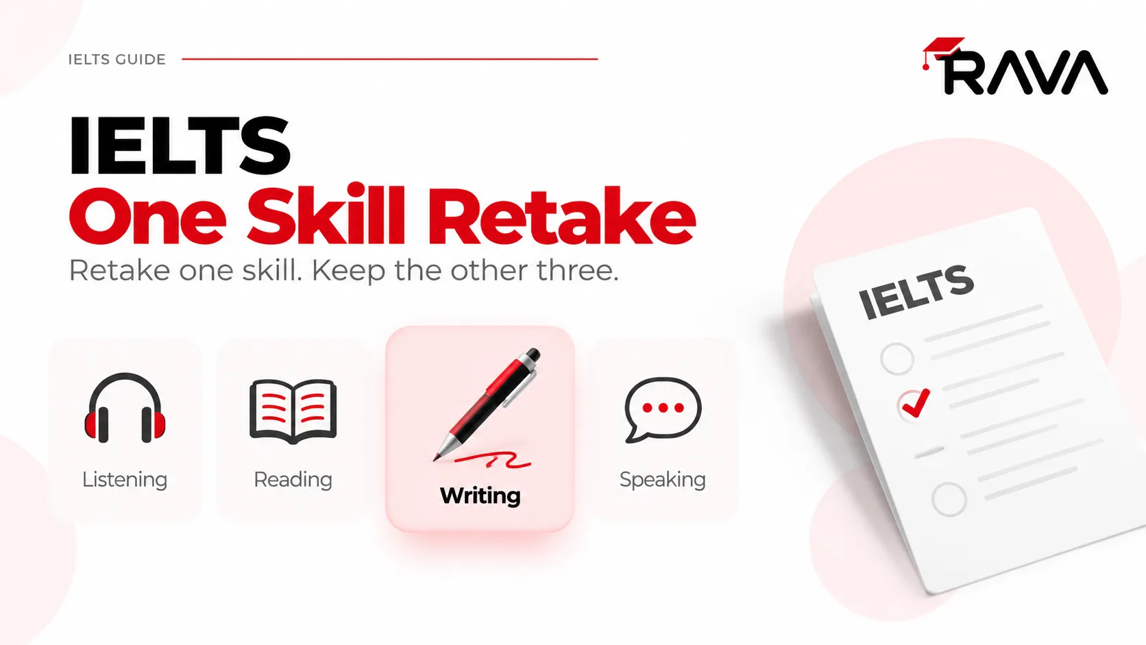 آیلتس One Skill Retake؛ یک مهارت را دوباره بده و سه مهارت دیگر را نگه دار
